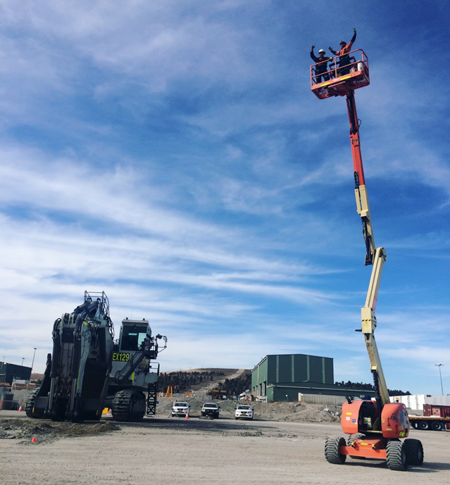 EWP working on excavator